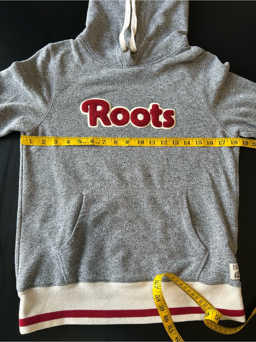 Roots Cabin 1973 Hoodie XS Grey Red Heritage Canadian Cozy Pullover - Picture 8 of 9